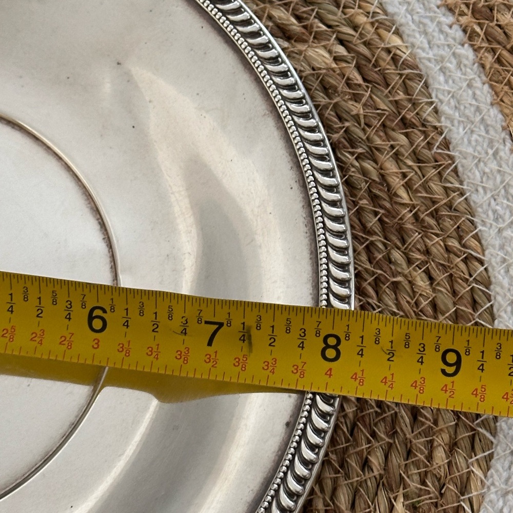 Vintage Sterling Silver Plate with Gadroon Border - Picture 7 of 9